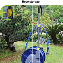 Garden Hose Reel Cart with Hose,Household Car Wash ABS+Aluminum Alloy Splicing Water Pipe Cart Rack, Retractable Garden Watering (25M)