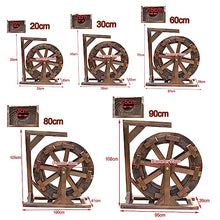 Water Wheel Fountain,Garden Water Fountain,Wheel Waterfall Wooden Outdoor Wheels Fountain,Vintage Rustic Ornamental Pond Decorative Outdoor Indoor Balcony for Bird Bath,Fish Tank,Pond (Size : Diamete