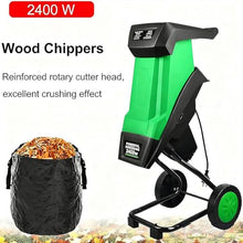 DHMYDPDZ Wood Chipper Shredder Low Noise,2400w Electric Leaf Mulcher Shredder with Collection Bag,with Two Blades,Maximum Cutting Diameter 39mm for Mulching, Composting and Yard Cleanup