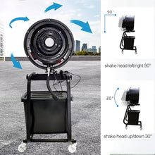 Gtzly Misting Fan, Portable Floor Fan with 42L Water Tank, 300W Metal Fan Blades, 26-33ft Mist Range, for Outdoor Sports, Poolside, Barbeque, Camping