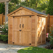 Outdoor Living Today 6x4 Western Red Cedar Space Master Shed with Double Door and Metal Roof
