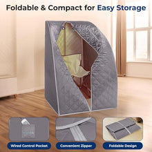 SereneLife Portable Sauna Box for Home, Infrared Sauna Tent with Heated Foot Pad and Folding Chair, Remote Control in-Home Spa, 38" x 32”