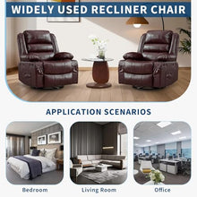360°Swivel Rocker Recliner Chair for Adults Manual Recliner Pu Leather