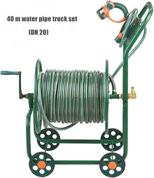 CFDZCP Garden Hose Reels Garden Hose Reel Cart with Wheels，40/50/100M Portable Hose Holder with Pressure Wash Whip Hose, for Garden Lawn Patio Hose Storage and Watering(40 m)