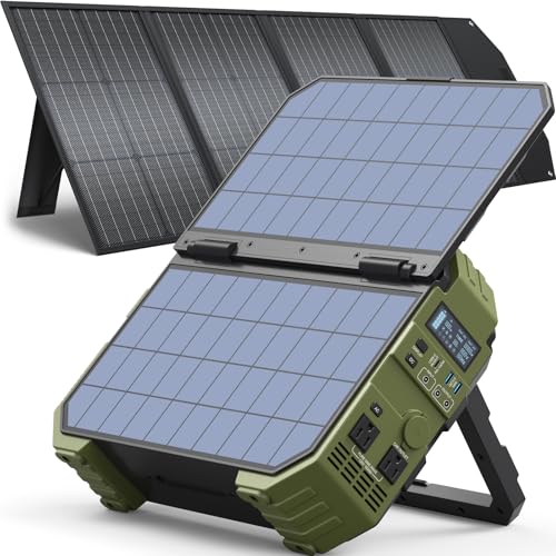 BROWEY 1600W (3200W Peak) Portable Power Station with 40W+120W Solar Panel