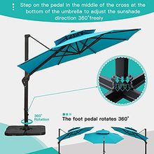 Sunnyglade 11FT Double Top Cantilever Patio Umbrella Deluxe Offset Blue