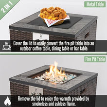 FammyLoft Propane Fire Pit Table, 24" Firepits for Outside, Gas Fire Pit for Outside Patio, Propane Fire Table w/Steel Lid, Rain Cover for Patio, 50000BTU, Tank Outside, Tank Not Included, Espresso