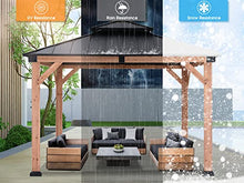 ABCCANOPY Wood Gazebo 11x11 Black - Outdoor Patio Wooden Gazebo with Hardtop Metal Double Roof