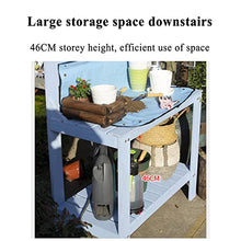Garden Potting Bench Table Wooden,Outdoor Prep Station with Storage, Shelf, Hook, Planting Bench for Garden, Backyard, Or Storage (Blue)