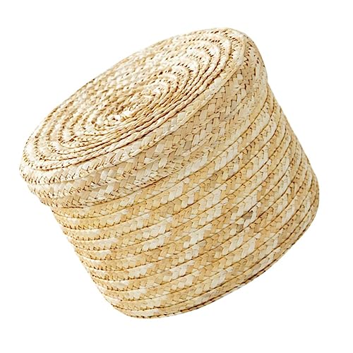 FENOKD Picnic Baskets Storage Basket, Food Contact Materials, Picnic Box, Hand Woven Snack Cover ，16x16cm-Beige