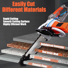 DLYZAYE Electric Concrete Chainsaw with Diamond Chains, 2 Chains & 2 Guide Bars, Handheld Wet Cutting Machine for Granite & Reinforced Concrete, 35CM Cutting Depth