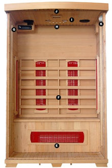 Blue Wave HeatWave SA2406 2-Person Sauna with Ceramic Heaters and Chromotherapy System