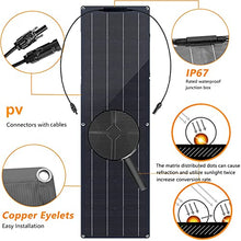 ISOLEI Flexible Solar Panel,100W 18V Monocrystalline Solar Panels Portable Solar Battery Charger for RV Boat Cabin Car Yacht Roofs Uneven Surfaces