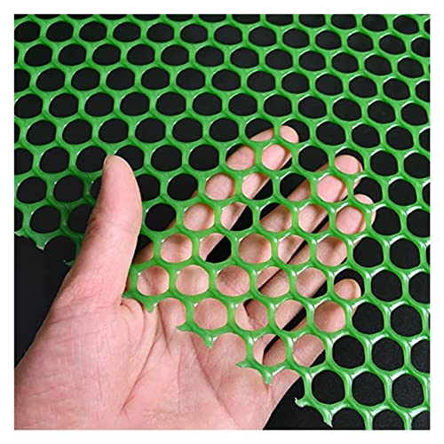 REMYS Plastic Chicken Wire Fence Mesh Plastic Garden Fence Poultry Netting, Heavy Duty Apartment Balcony Safety Protection Net, Green Hexagonal Temporary Barrier Outdoor Fence(1.5x10m(59x393.7in))