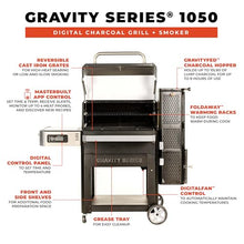 Masterbuilt® Gravity Series® 1050 Smoker Grill - Digital Charcoal Combo Grill with Free App, 1,050 Cooking Square Inches in Black, Model MB20041220