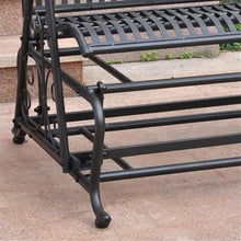 International Caravan Iron Patio Glider Loveseat in Black