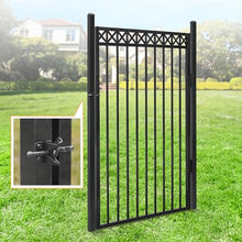 Fencer Wire Heavy Duty Flat Top X-Pattern Decorative Fence Gate 6FT x 4FT Black