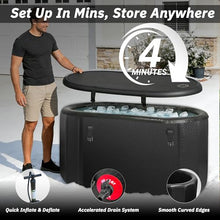 500L Large Ice Bath Tub with Lid, Oversized Inflatable Cold Plunge Tub for Tall Big People, Full Body Immersion, Compatible with Water Chiller, Portable Recovery Tub for Athletes Indoor Outdoor Use