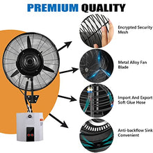 KaBuea Remote Control Wall Mounted Misting Fan, 90° Oscillation, 3 Speeds, Commercial Cooling Fan for Outdoor Areas(One Color,81cm/31.9in)
