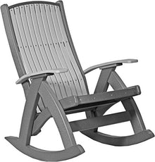 LuxCraft Poly Comfort Rocker Outdoor Rocking Chair Dove Gray & Slate