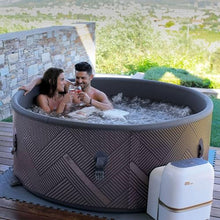 M Spa Mono 6 Person Round Hot Tub 138 Jet Wi-Fi Controlled Champaign Gold