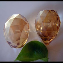 100PCS/lot Graceful 40mm Champagne Crystal Faceted Ball Prism Hanging Pendant Suncatcher Home Wedding Ornament