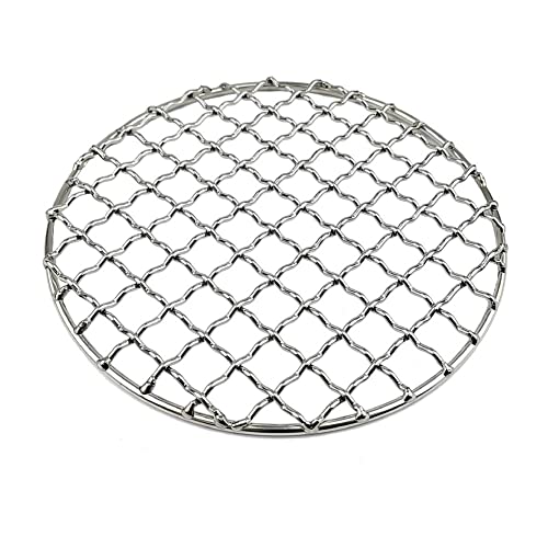Camping Grill Grate Stainless Steel Mesh Grill Bushcraft Grill Camping Rack for Fire Cooking BBQ Backpacking Campfire Rated (Color : A Size : Square) (A Round)