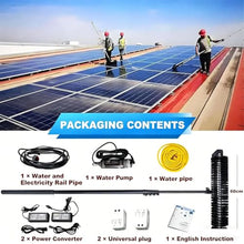 NYTFHMS Cordless Electric Solar Panel Cleaning Brush, 360° Automatic Rotating Roller Brush with 25.2V 26A Motor, 60Cm Head for Exterior Window Pool Cleaning,Plugin?-5.5m18FT
