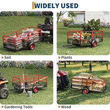 22 cu ft 1600 lb Tow Behind Dump Trailer Cart for Garden Yard