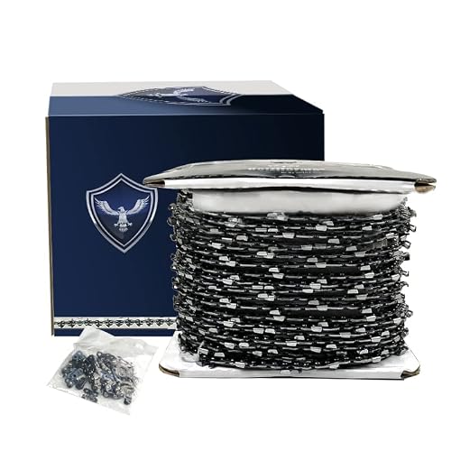 Holzfforma 100FT Roll .404” .063'' 1480 Drive Links Semi Chisel Ripping Saw Chain With 40 Sets Matched Connecting links and 25 Boxes