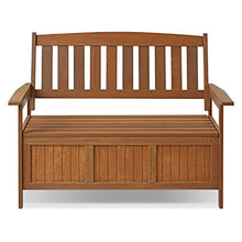 Furinno TIOMAN Outdoor Storage, Kent Storage Bench with Teak Wood, for Patio, Garden, Porch, Natural