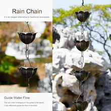 YUSIWOAL Copper Rain Chain for Gutters, Petals Rain Catcher Diverter, Adjustable Outdoor Downspout Alternative(Style1,300cm (10ft))