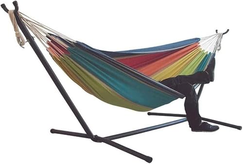DULASP Hammock Camping Double Hammock Stand Portable Heavy Duty Hammock Stand Portable Steel Stand Only Outdoor Hammock
