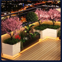 uP9sF2mD Outdoor Planter Box Solar Light Planter Box Flower Trough Growing Container Vegetables Planting Container