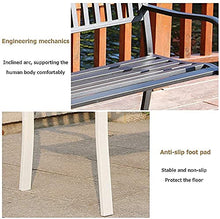 KLYCHF Garden Bench Outdoor Bench Patio Bench Front Porch Furniture Park Terrace Garden Benches Outdoor Cast Iron Bench Seat (with Foam Cushion) 2-Sea