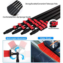 12-36ft Window Cleaning Pole, Water Fed Telescopic Brush, Extendable Photovoltaic Panel Cleaning Brushes, Solar Panel Cleaning Brush Can Spray Water,12ft/3.6m-55cmBrushhead