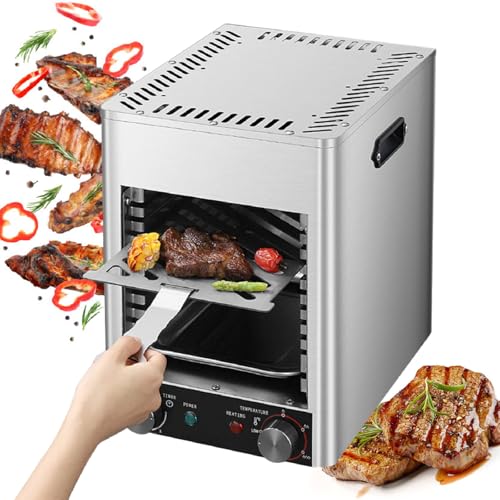 Portable Infrared Broiler Grill, 1450℉ Stainless Steel Tabletop Quick Cooking Steak Grill for Meat, Seafood, Veggies,110V
