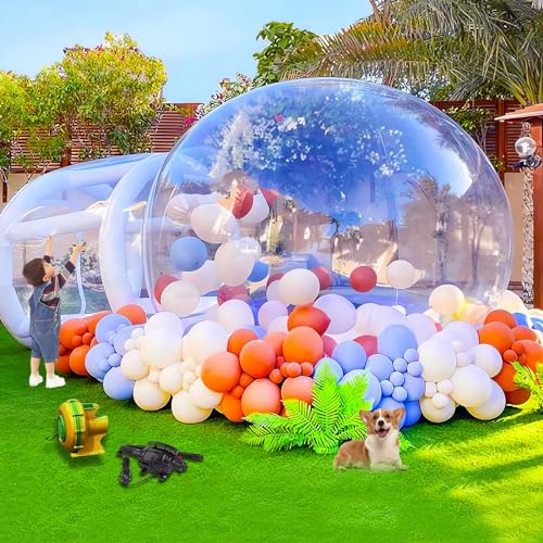 EJIA Clear Inflatable Bubble House for Kids with Blower & Pump White