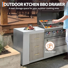 Takywep Stainless Steel BBQ Island Drawer with Paper Towel Holder Storage