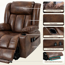 FILWY Power Lift Recliner Chair for Elderly with Massage and Heat, Brown