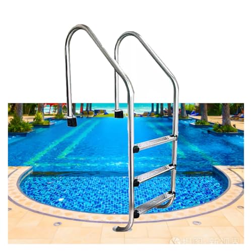Swimming Pool Ladder,2/3 Steps Stainless Steel Step,Inground Pool Handrails with Pedal,Easy Assembly and Climbing(3 Steps,1.2mm)