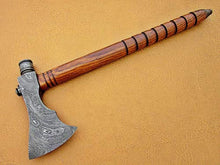 Axe Damascus Steel 19" Natural Wood Handle Axe/Hand Forged Woodsman Axe