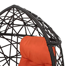 DUYHBAWRS Contemporary Design Outdoor Wicker Teardrop Chair Accent Chair with Cushion and Base 38.5 in