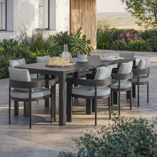 Modway Tahoe Aluminum 9-Piece Patio Dining Set in Gray Gray