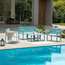 Werph 4 Pieces Outdoor Furniture Patio Table and Chairs Set, Blue