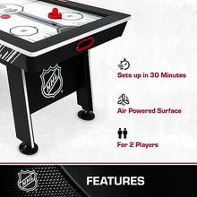 NHL 60" Air Hockey Table with Electronic Overhead Scoreboard Black/White