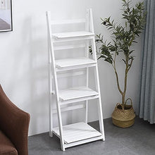 Ladder Shelf 4-Tier Wooden Flower Stand Foldable Storage Rack Free Standing Plant Flower Stand Corner Plant Display Rack For Living Room Bathroom Kitchen Office Moisture-proof Flowerpot Stand