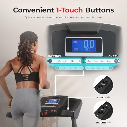 Sunny Health & Fitness Smart Treadmill Black