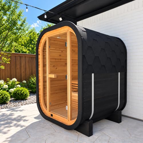 Outdoor Sauna 2 Person, Canadian Red Cedar, 220V 4.5KW ETL Toule Heater