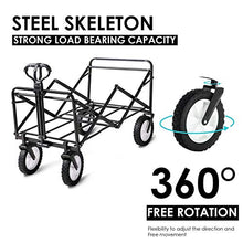 ZGLINMZ Garden Trolley Foldable Cart Heavy Duty Festival Trolley Pull Wagon Truck Transport Cart Collapsible with Brake Wheels 80 kg /176 Pounds Capacity